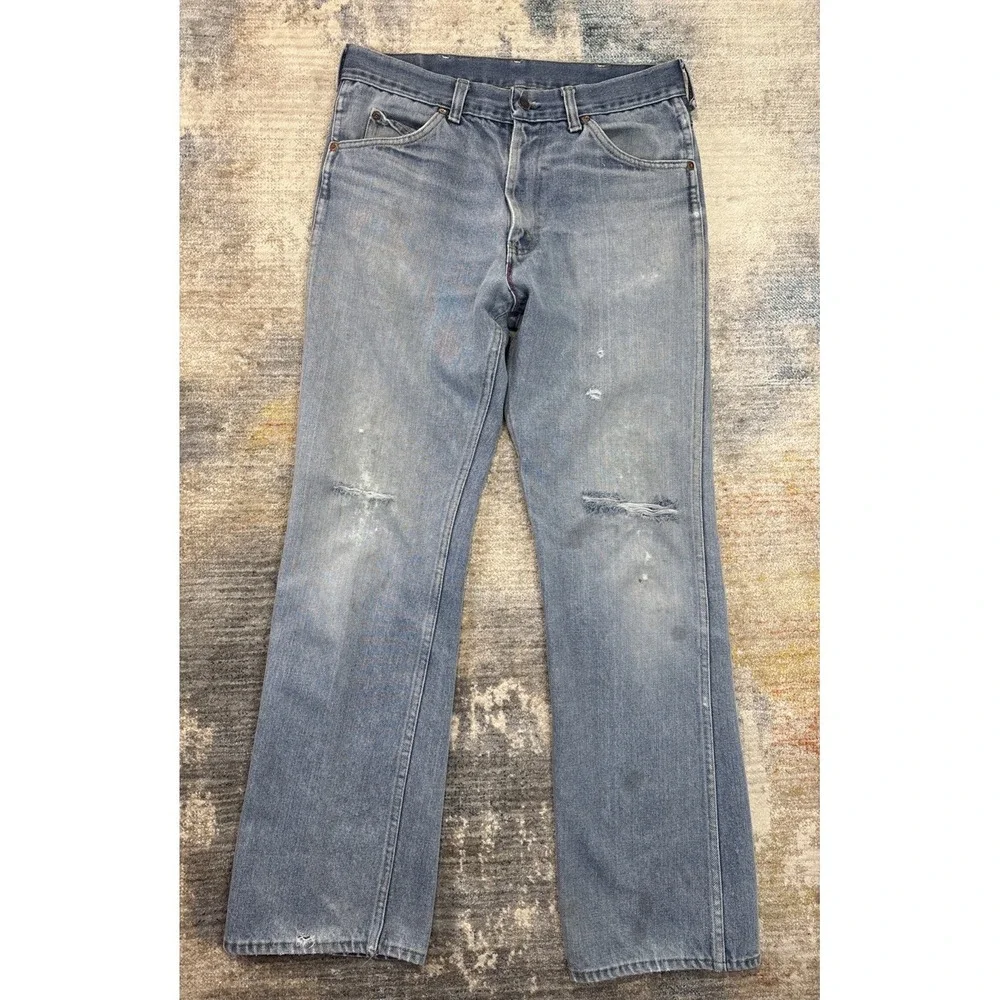 Vintage Roll Bucks‎ Jeans 34x34 USA Made Distressed Faded Straight Leg